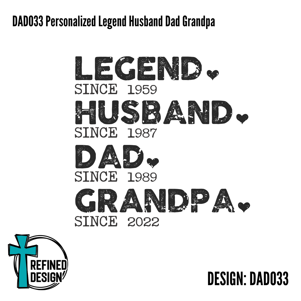 DAD033 Personalized Legend Husband Dad Grandpa