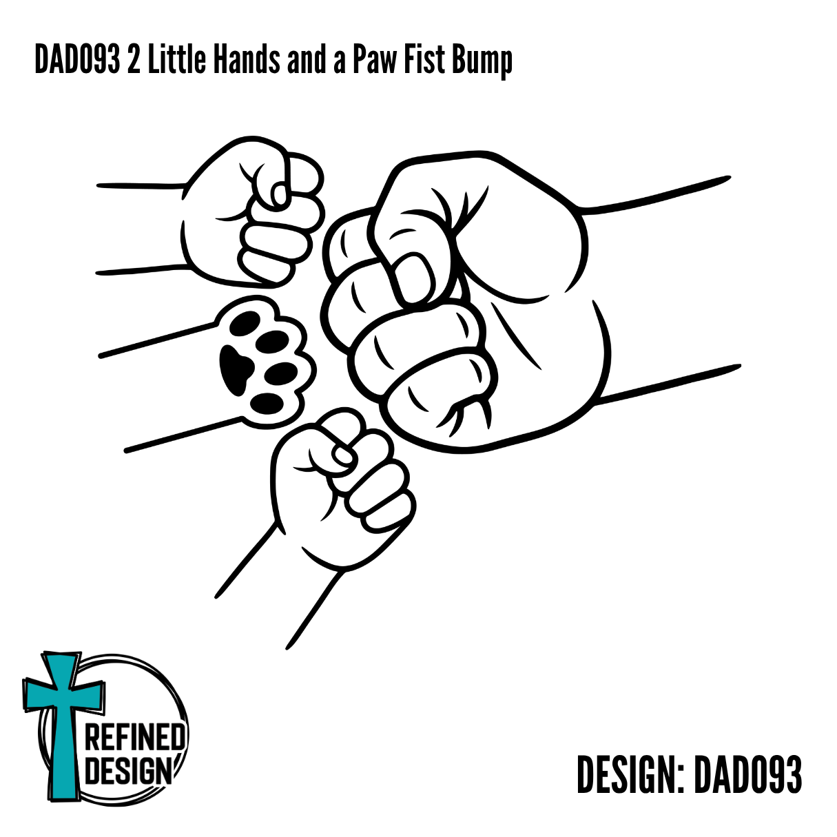 DAD093 2 Little Hands and a Paw Fist Bump