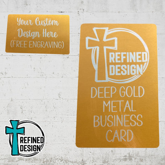 Personalized Deep Gold Metal Business Card