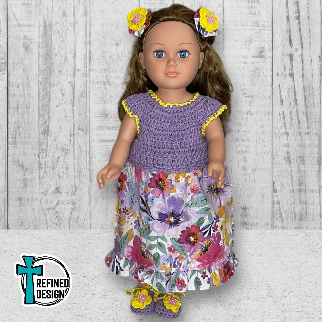 yellow dress purple accessories Game Day Tier Dress