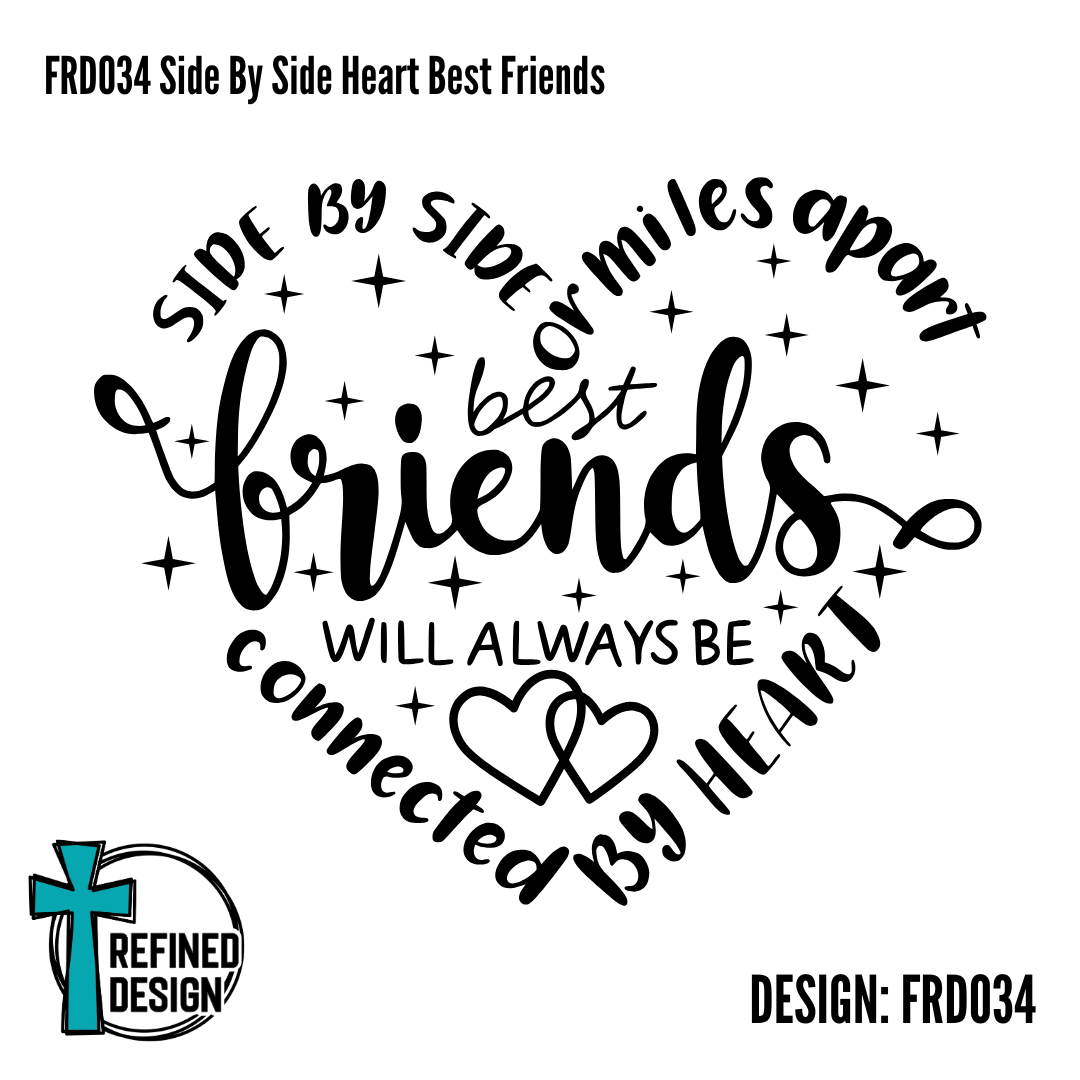 FRD034 Side By Side Heart Best Friends
