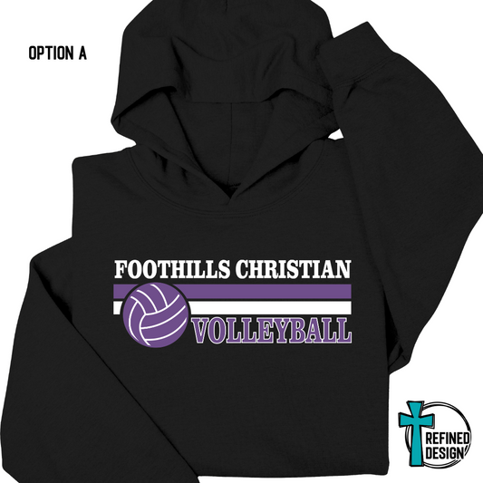 Knights Volleyball Black Hooded Sweatshirt (Option A)