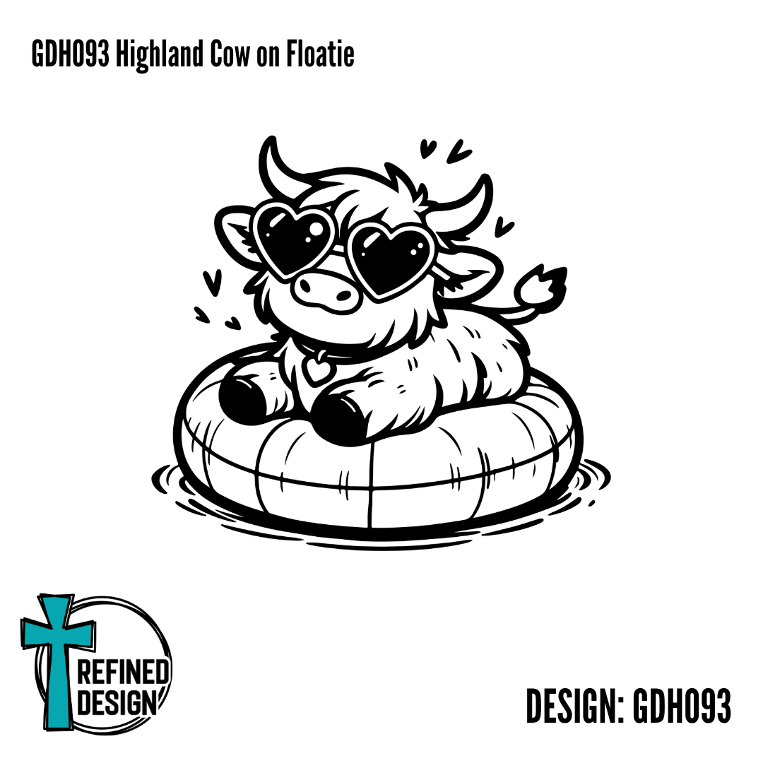 GDH093 Highland Cow on Floatie