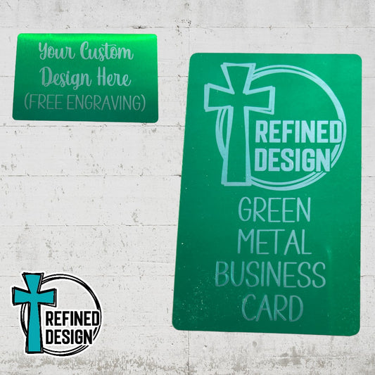 Personalized Green Metal Business Card