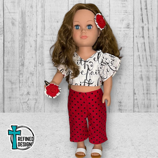 “Faith Polka Dots" 18" Doll Clothes and Accessories