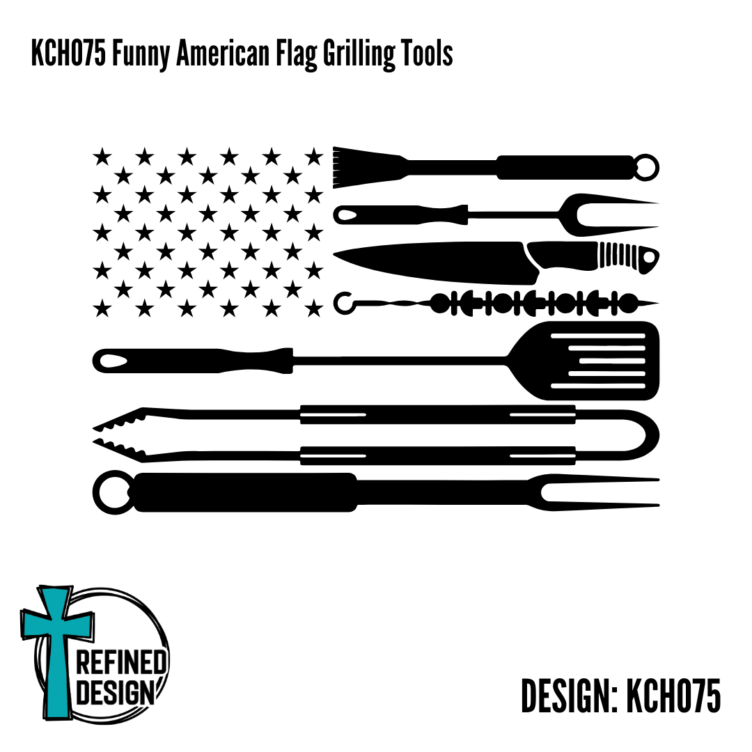 KCH075 Funny American Flag Grilling Tools