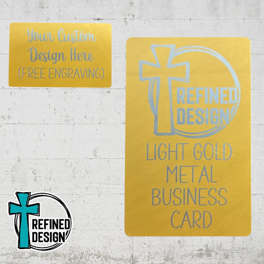 Personalized Light Gold Metal Business Card