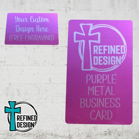 Personalized Purple Metal Business Card