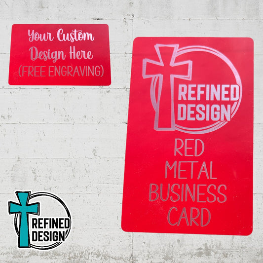 Personalized Red Metal Business Card