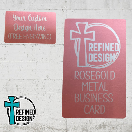 Personalized Rosegold Metal Business Card