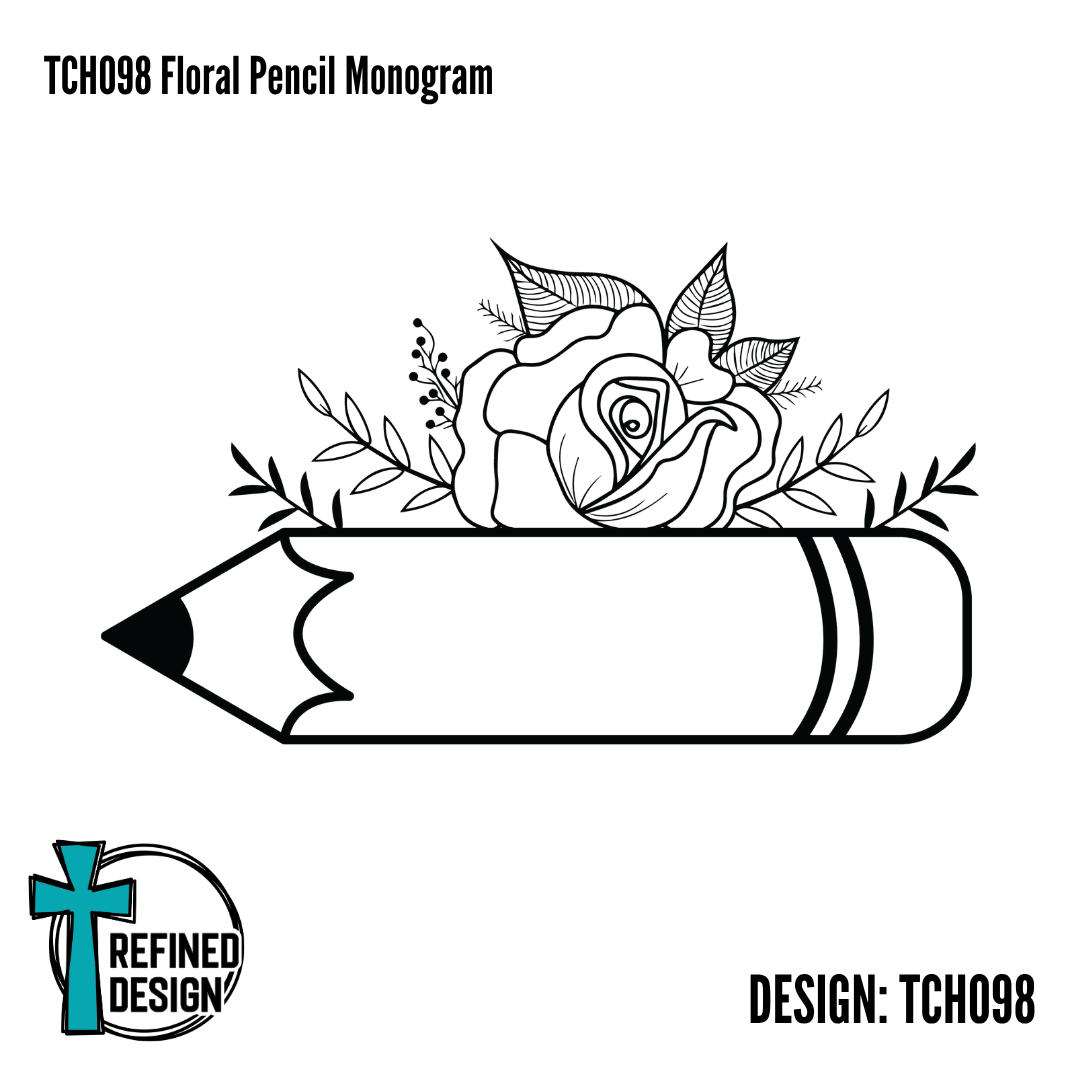 TCH098 Floral Pencil Monogram