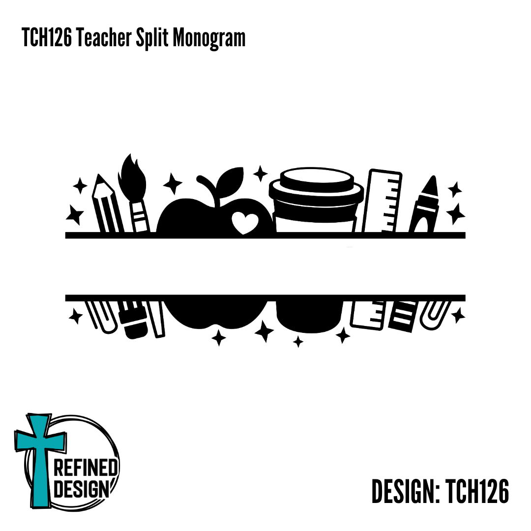 TCH126 Teacher Split Monogram