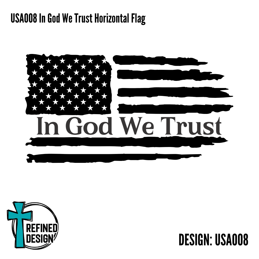 USA008 In God We Trust Horizontal Flag