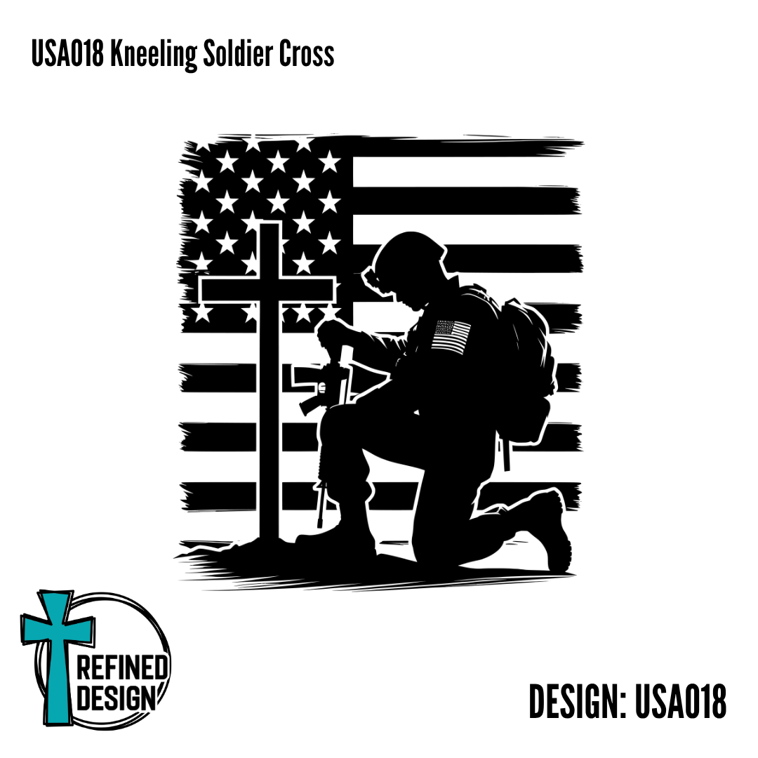 USA018 Kneeling Soldier Cross