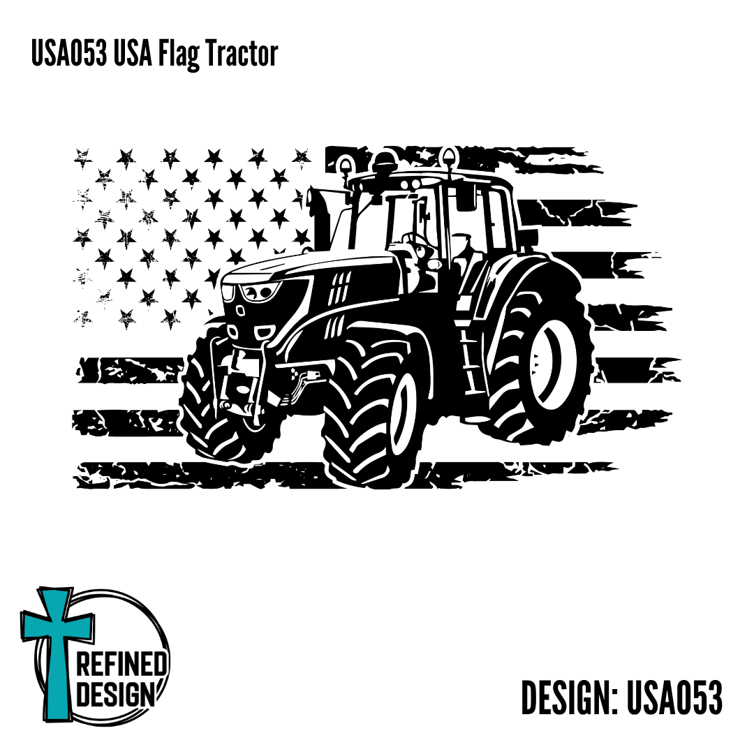 USA053 USA Flag Tractor