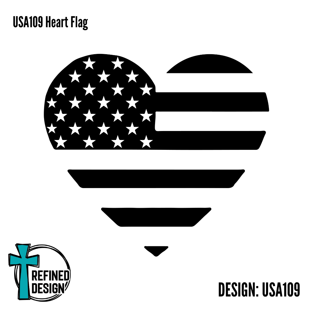 USA109 Heart Flag