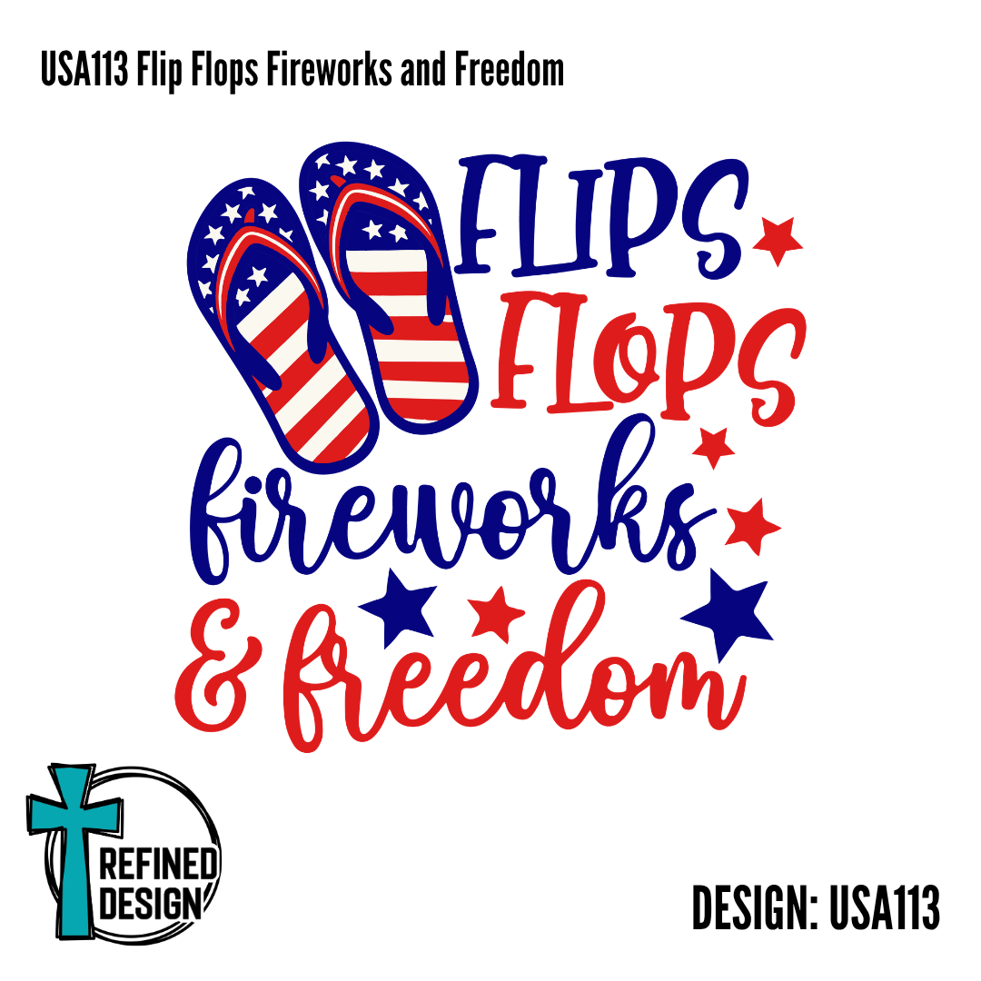 USA113 Flip Flops Fireworks and Freedom