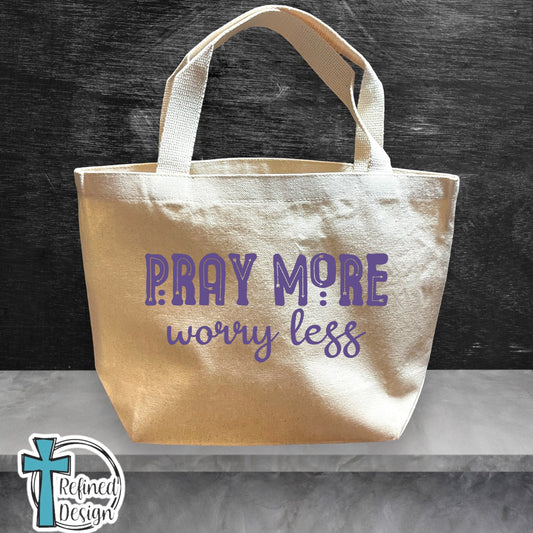 "Pray More Worry Less" Bible Bag