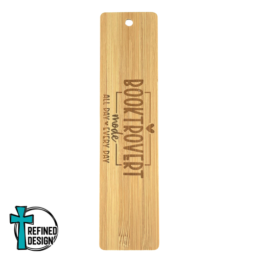 The Booktrovert Bamboo Bookmark
