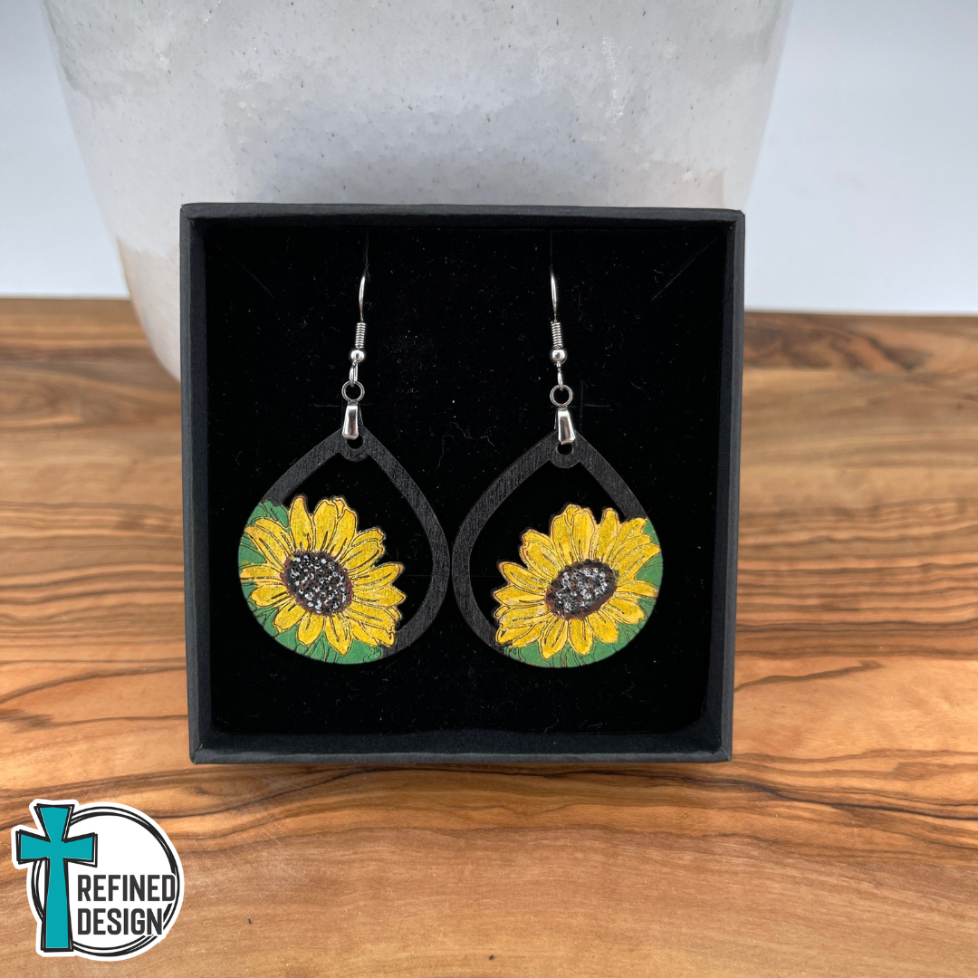 Golden Hour Sunflower Earrings