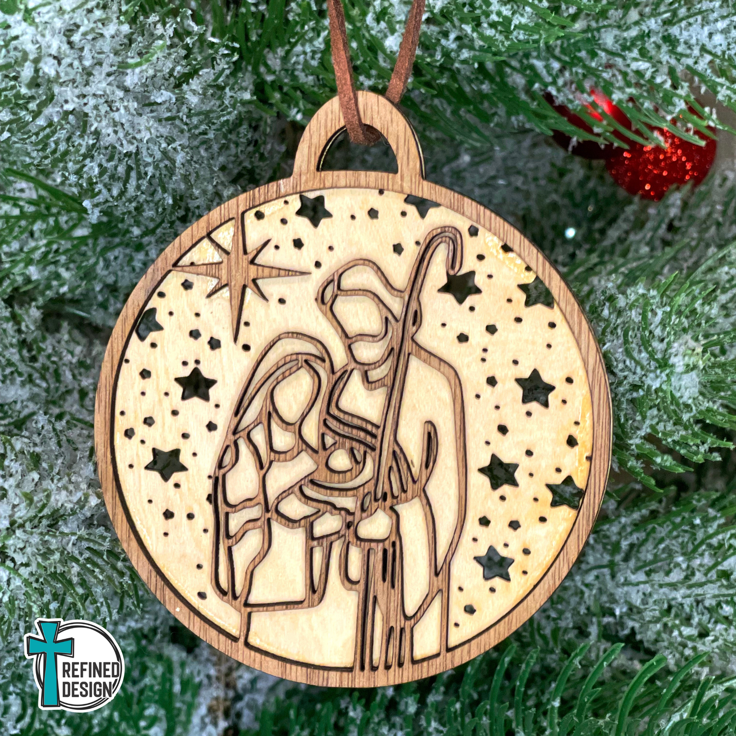 Personalized Starry Nativity Layered Ornament