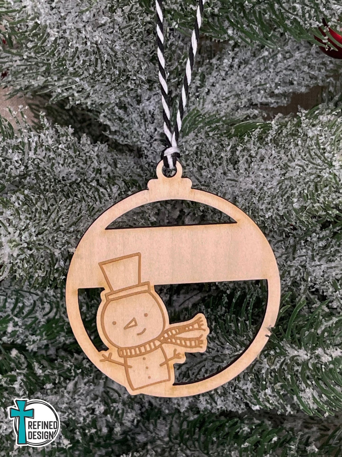 Personalized Playful Snowman Ornament