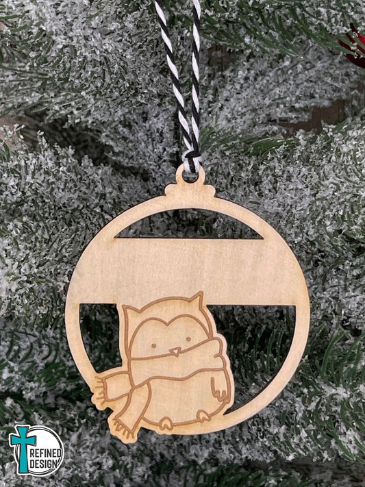 Personalized Cozy Owl Ornament
