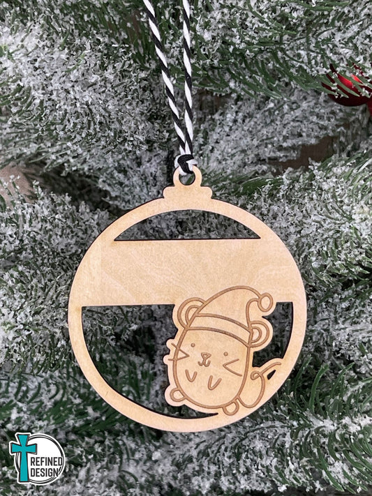Personalized Festive Mouse Ornament