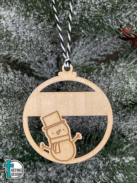 Personalized Cheerful Snowman Ornament