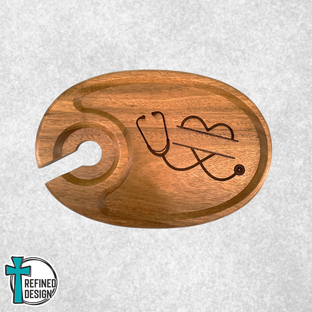 Heart of a Healer Acacia Appetizer Tray
