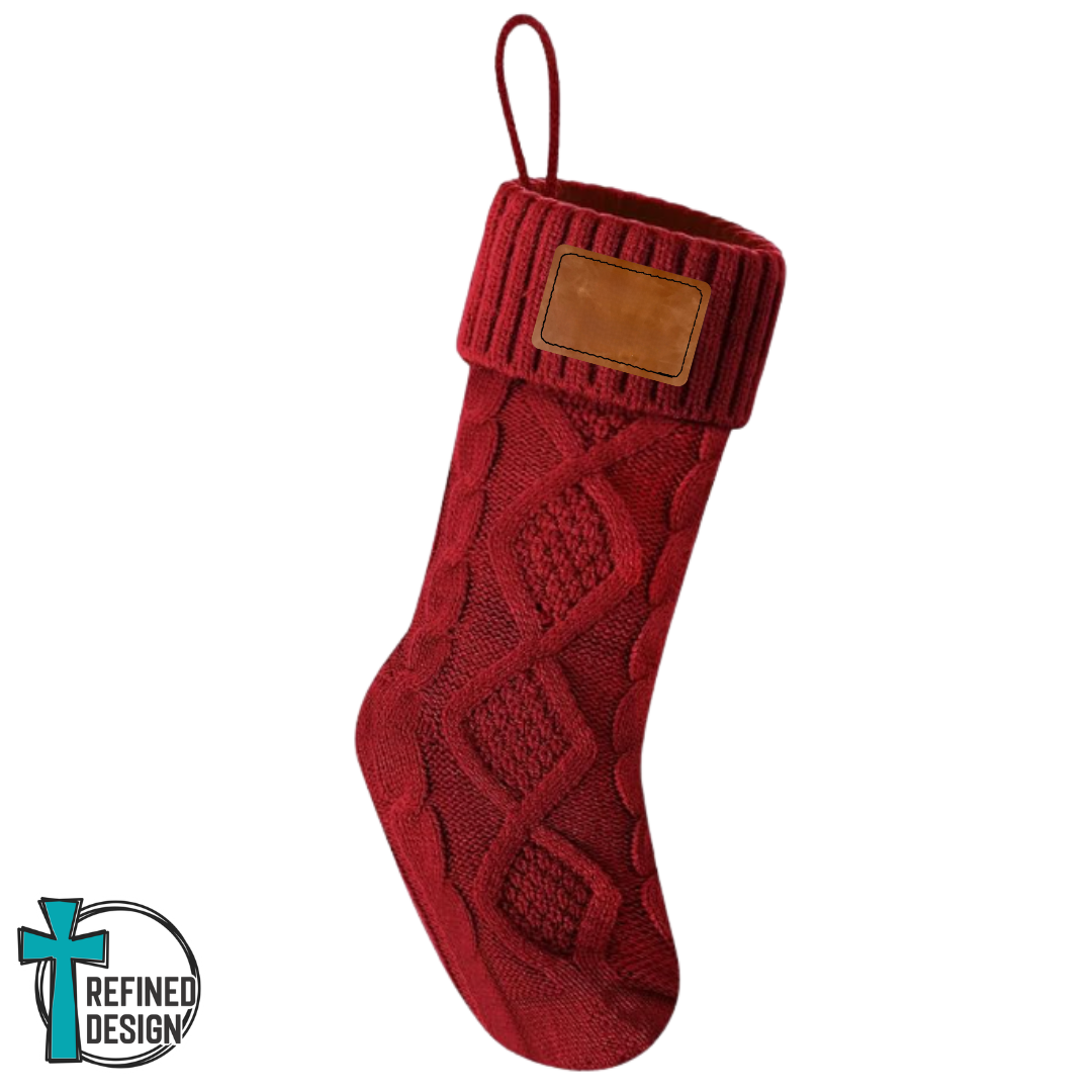 Heirloom Red Knit Christmas Stocking