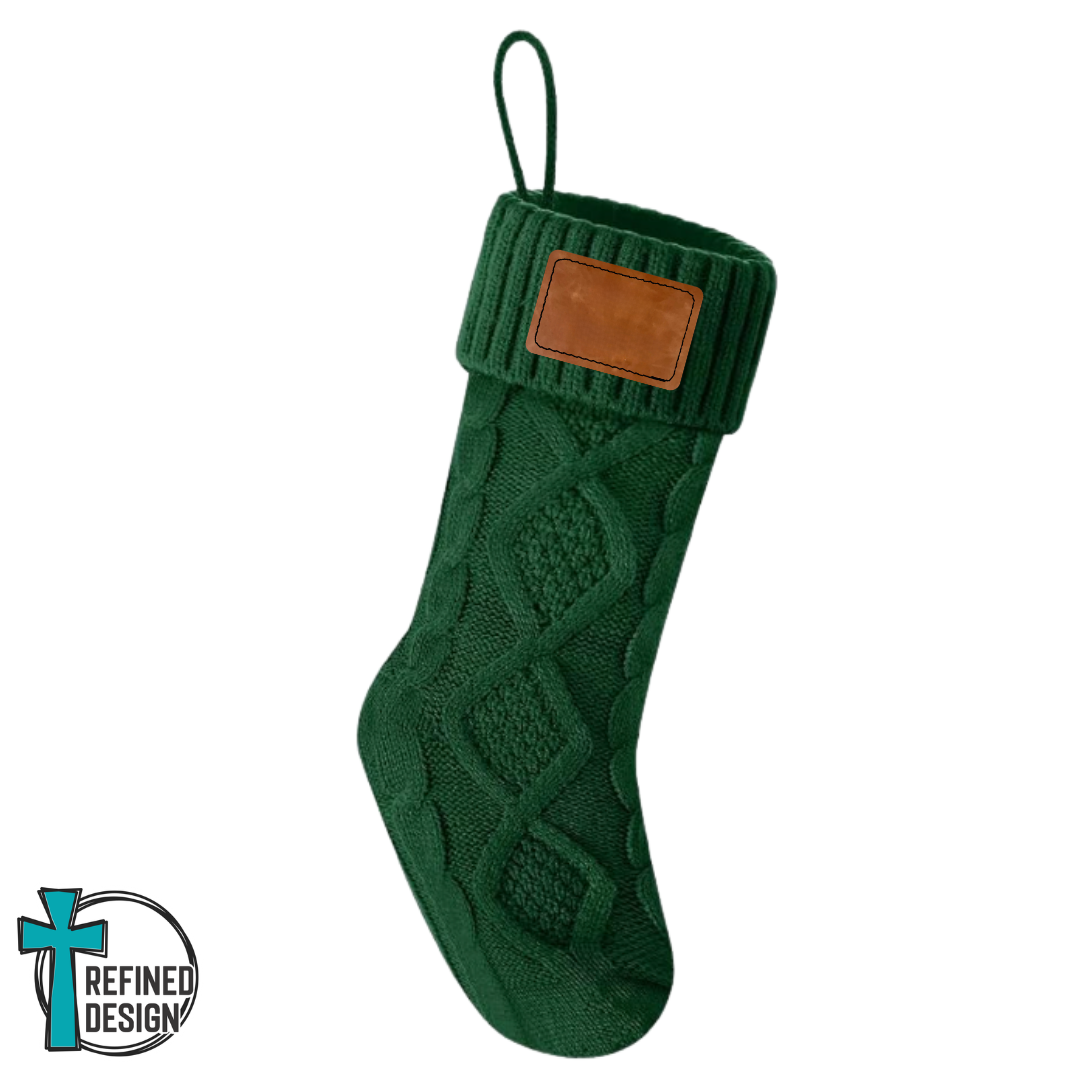 Heirloom Green Knit Christmas Stocking