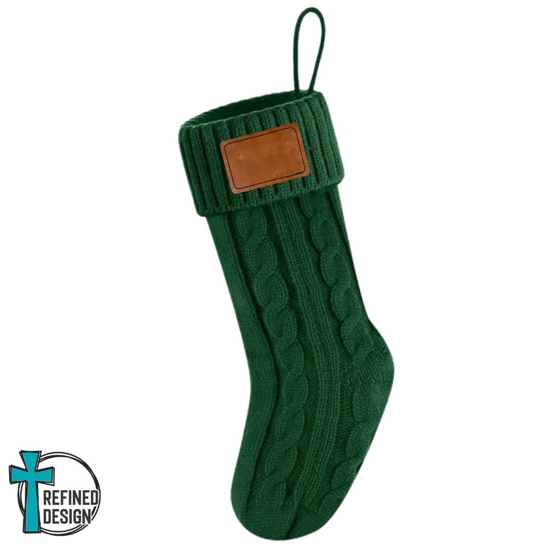 Heirloom Green Knit Christmas Stocking