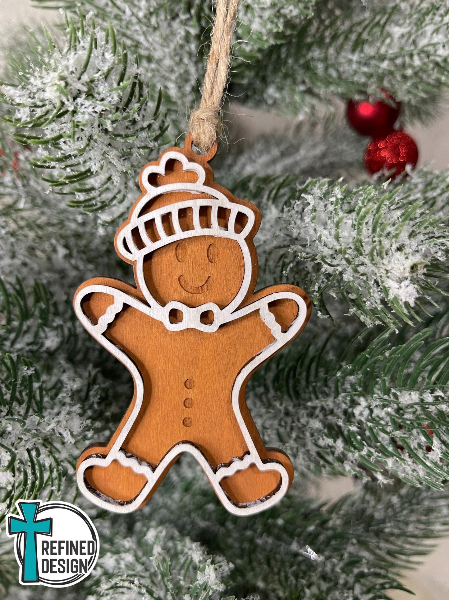 Personalized Winter Beanie Gingerbread Boy Ornament