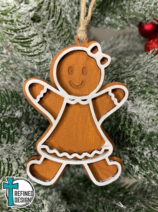 Personalized Sweet Bow Gingerbread Girl Ornament