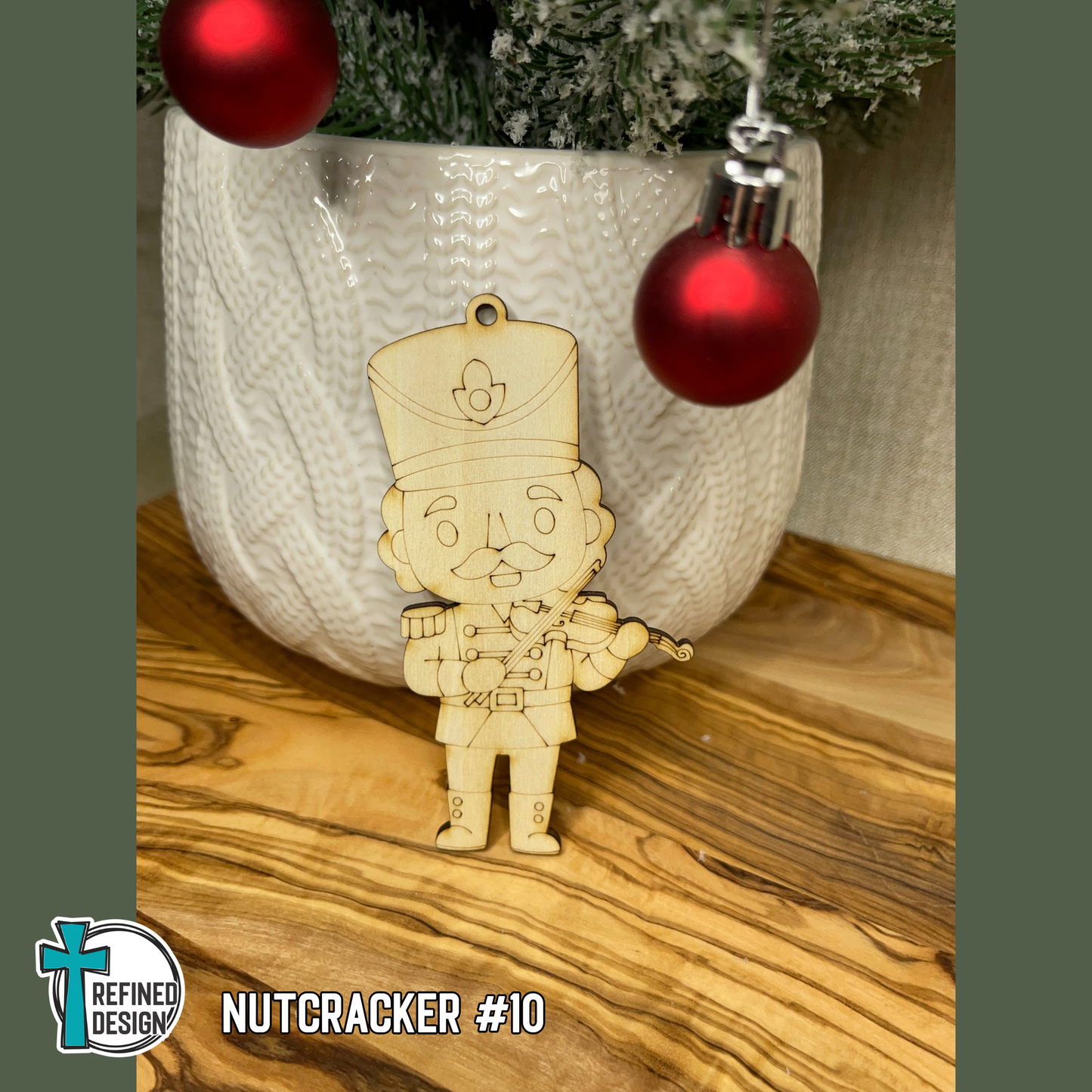 DIY Nutcracker Christmas Ornament Kit – Set of 10 (Unpainted + Personalizable)
