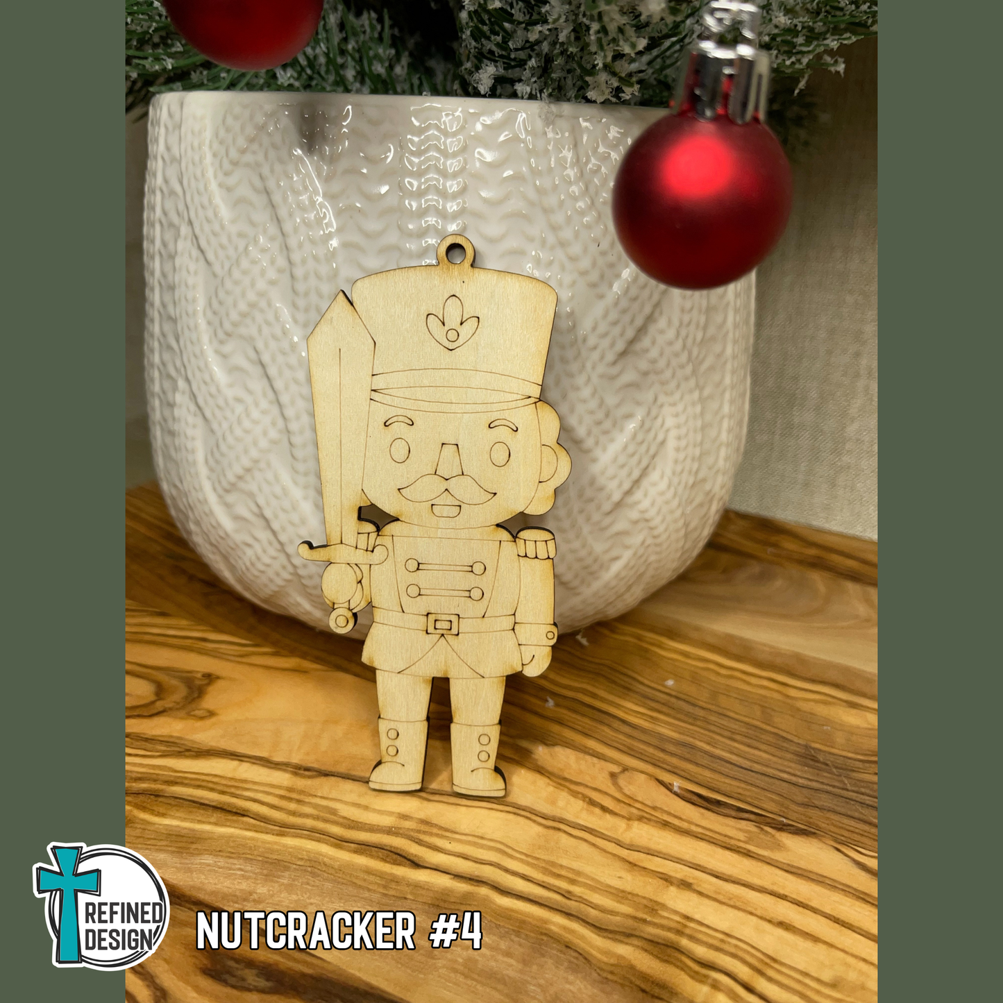 DIY Nutcracker Christmas Ornament Kit – Set of 10 (Unpainted + Personalizable)