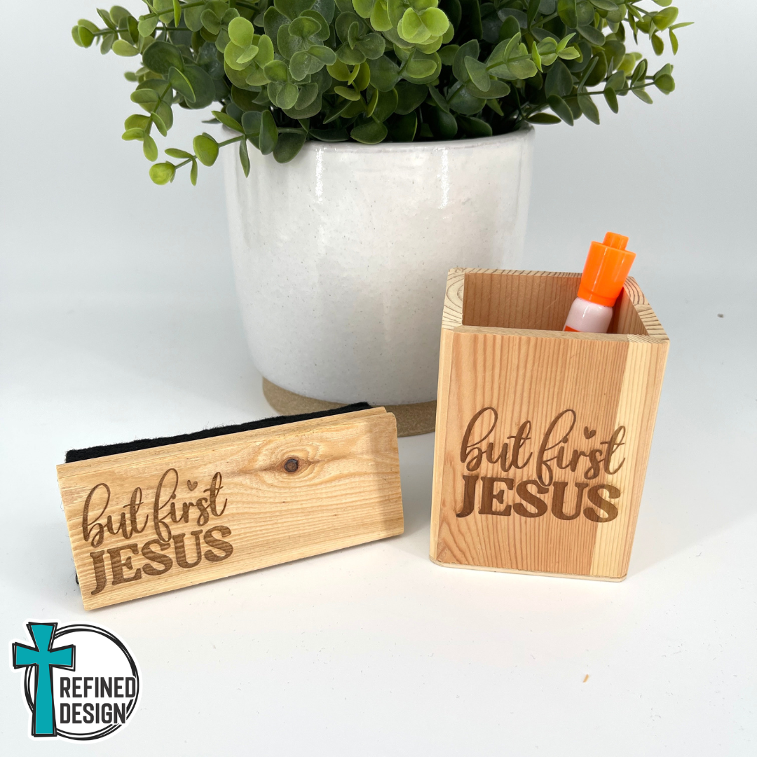 First Things First Pencil Cup & Eraser Set