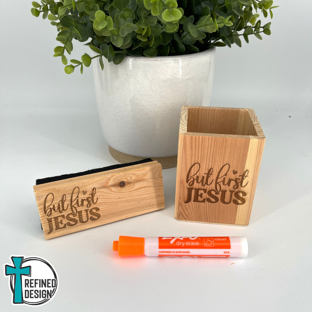 First Things First Pencil Cup & Eraser Set