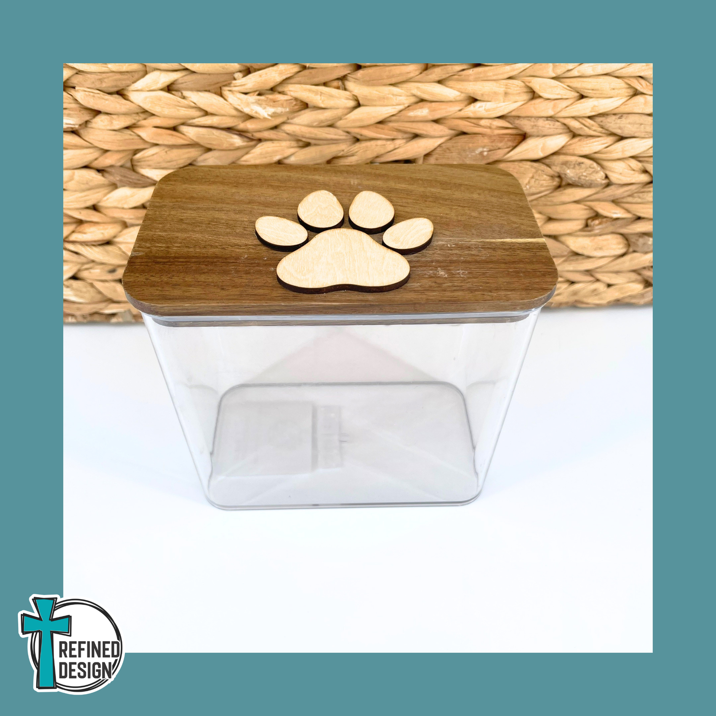 Paw Print Personalized Treat Canister