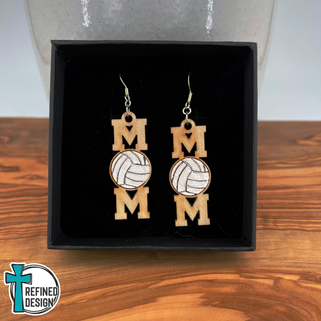Courtside Cheers Volleyball Mom Earrings