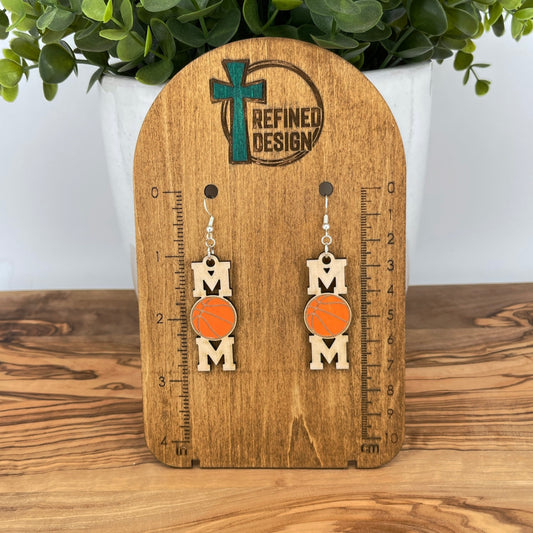 Courtside Cheers Basketball Mom Earrings