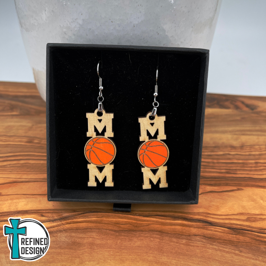 Courtside Cheers Basketball Mom Earrings