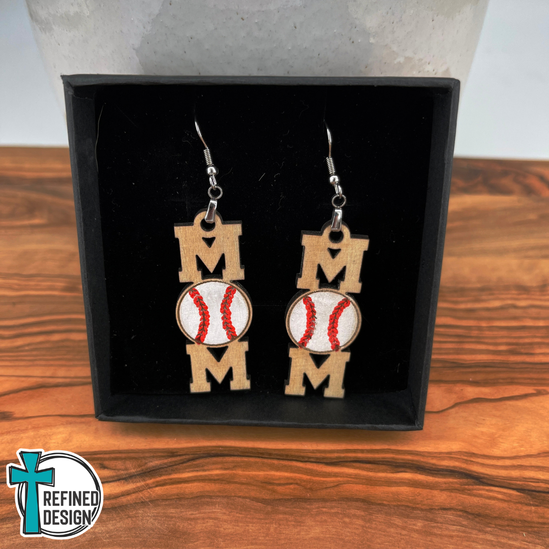 Home Run Cheers Mom Earrings