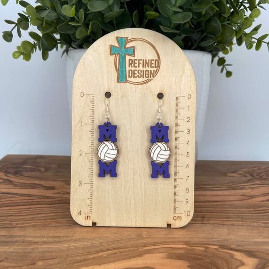 Team Spirit Volleyball Mom Earrings