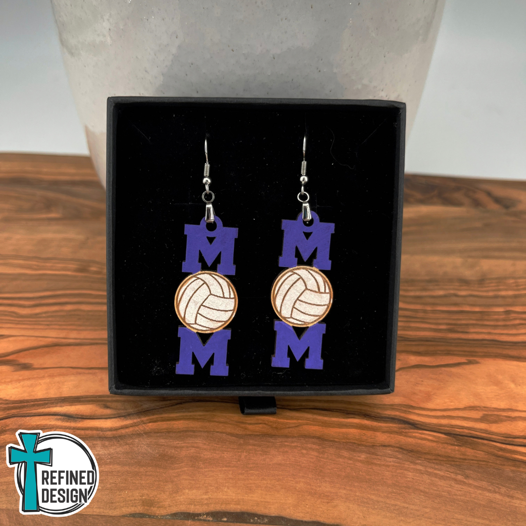 Courtside Cheers Volleyball Mom Earrings