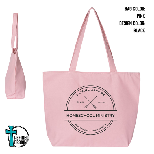 RAHM PinkJumbo Zippered Canvas Tote Bag