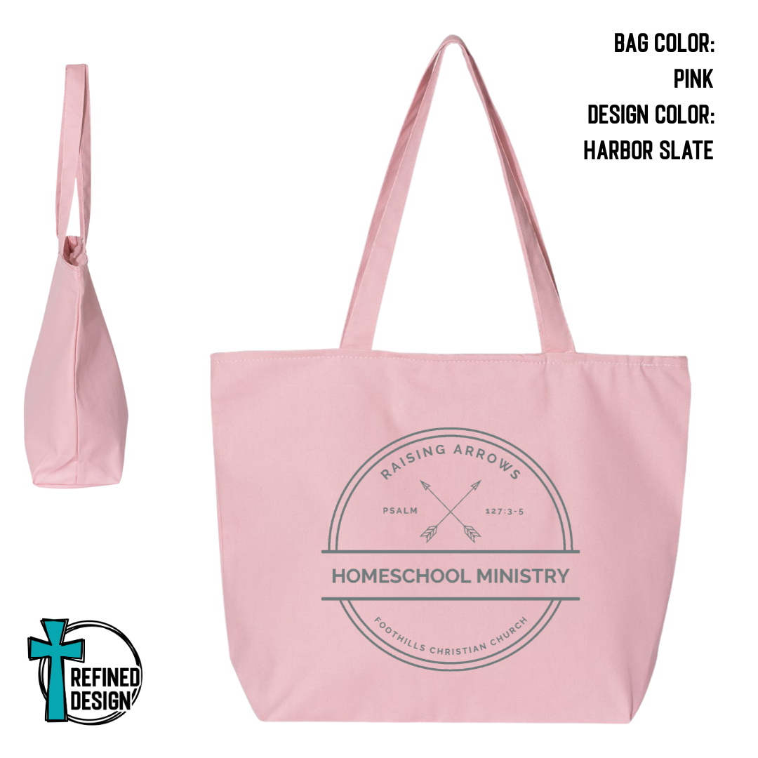 RAHM PinkJumbo Zippered Canvas Tote Bag