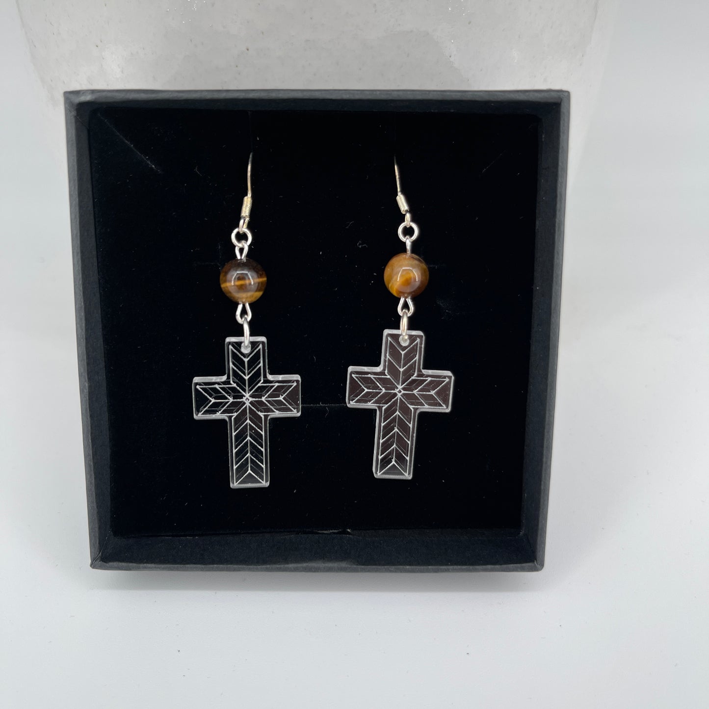 Abiding Strength Cross Earrings