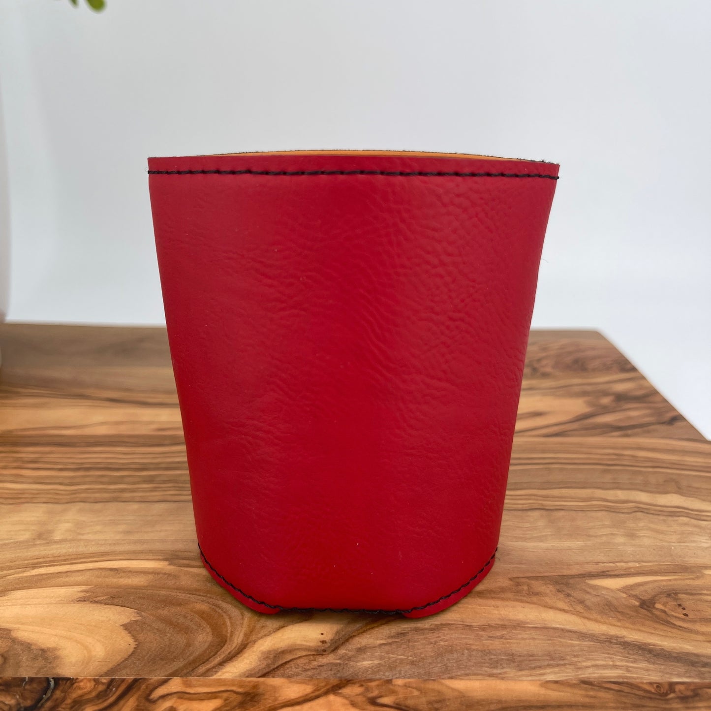 Personalized Red/Black Leatherette Beverage Holder
